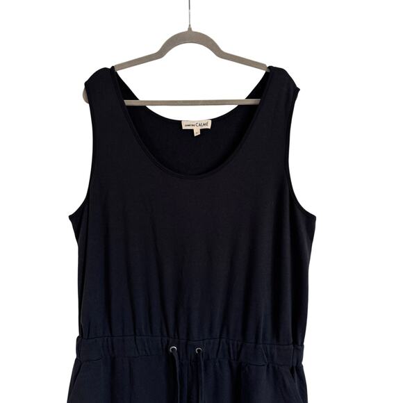 JOHNNY WAS CALME black knit jumpsuit loungewear XL - Picture 2 of 5